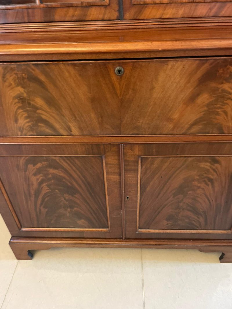 Outstanding Quality Antique Regency Mahogany Secretaire Bookcase - Image 4